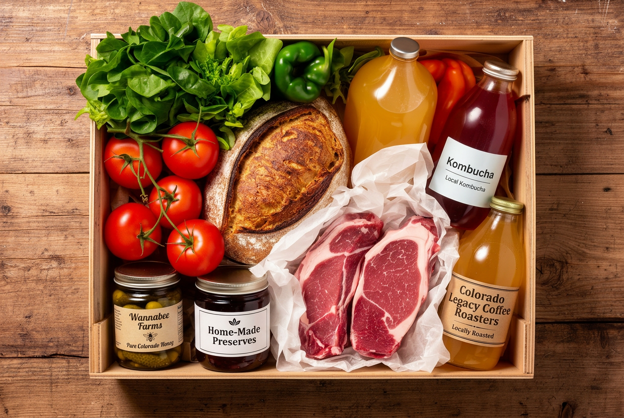 Colorado farm field at golden hour